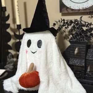 Martha Stewart Plush Ghost with Witch Hat Weighted Pillow